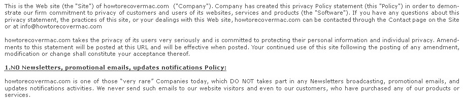 Privacy policy